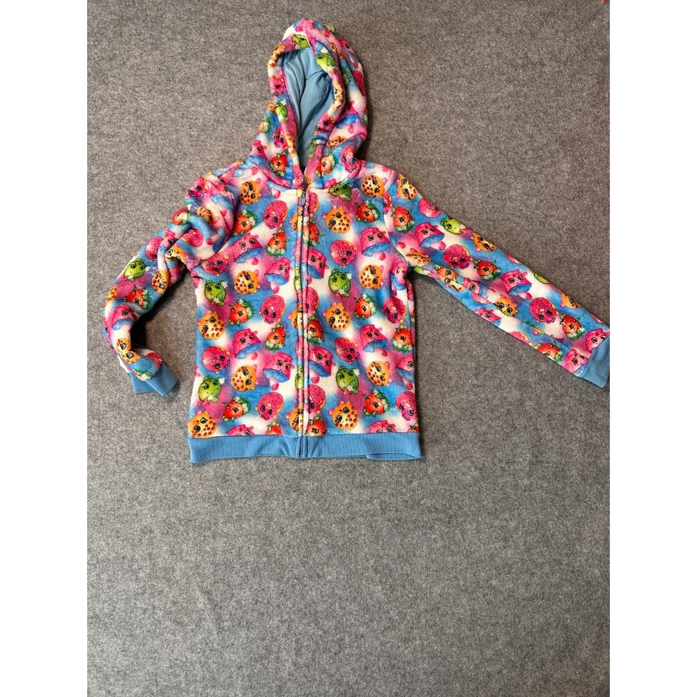 Shopkins Hoodie Girls 10/12 Multicolor Fleece Character Print Winter Full Zip